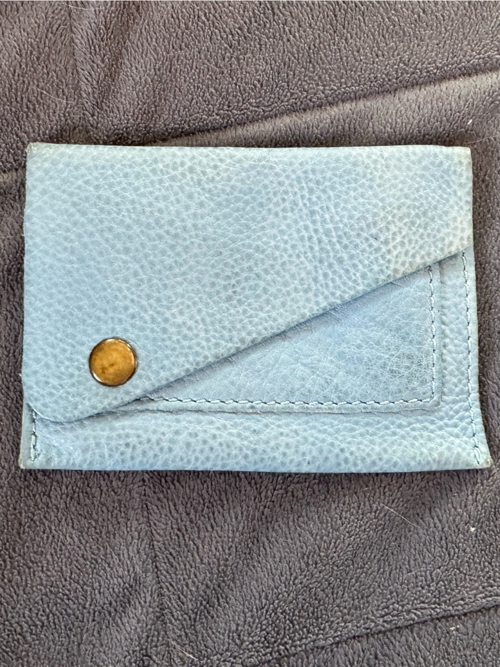 Free People Light Blue Mini Leather Card Wallet